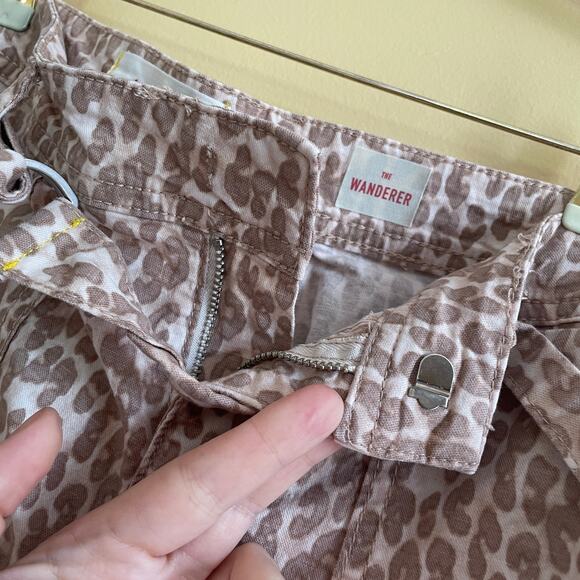 Anthropologie The Wanderer Utility Pant in Brown Tan Leopard Sz 29 Linen Blend - Picture 6 of 10